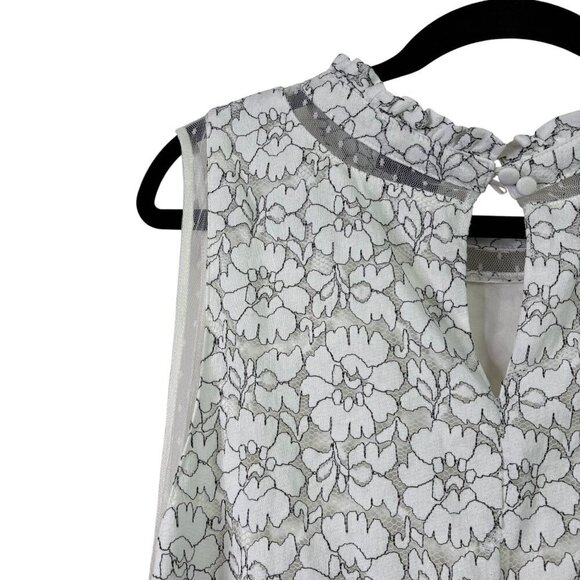 Torrid Women's Feminine White Lace Mock Neck Blouse With Sheer Paneling Size 5x - Picture 8 of 12